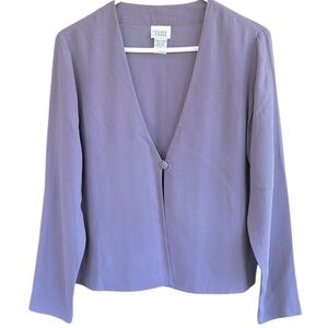 EUC Eileen Fisher One Button Silk Top Deep Lavender Size Small